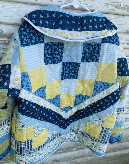Floral Faux Quilt Coat Set