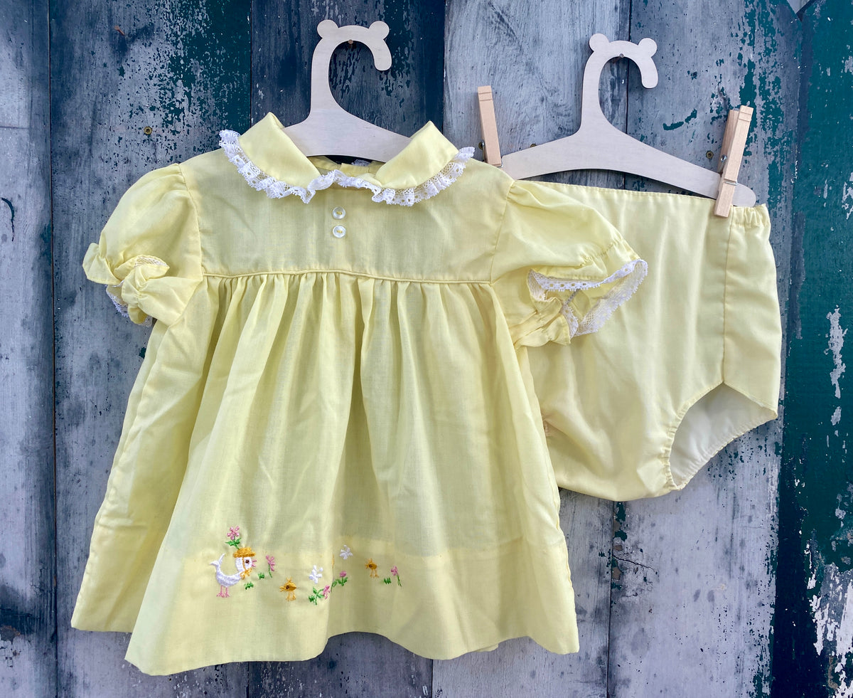Yellow Ducky Dress and Bloomer Set