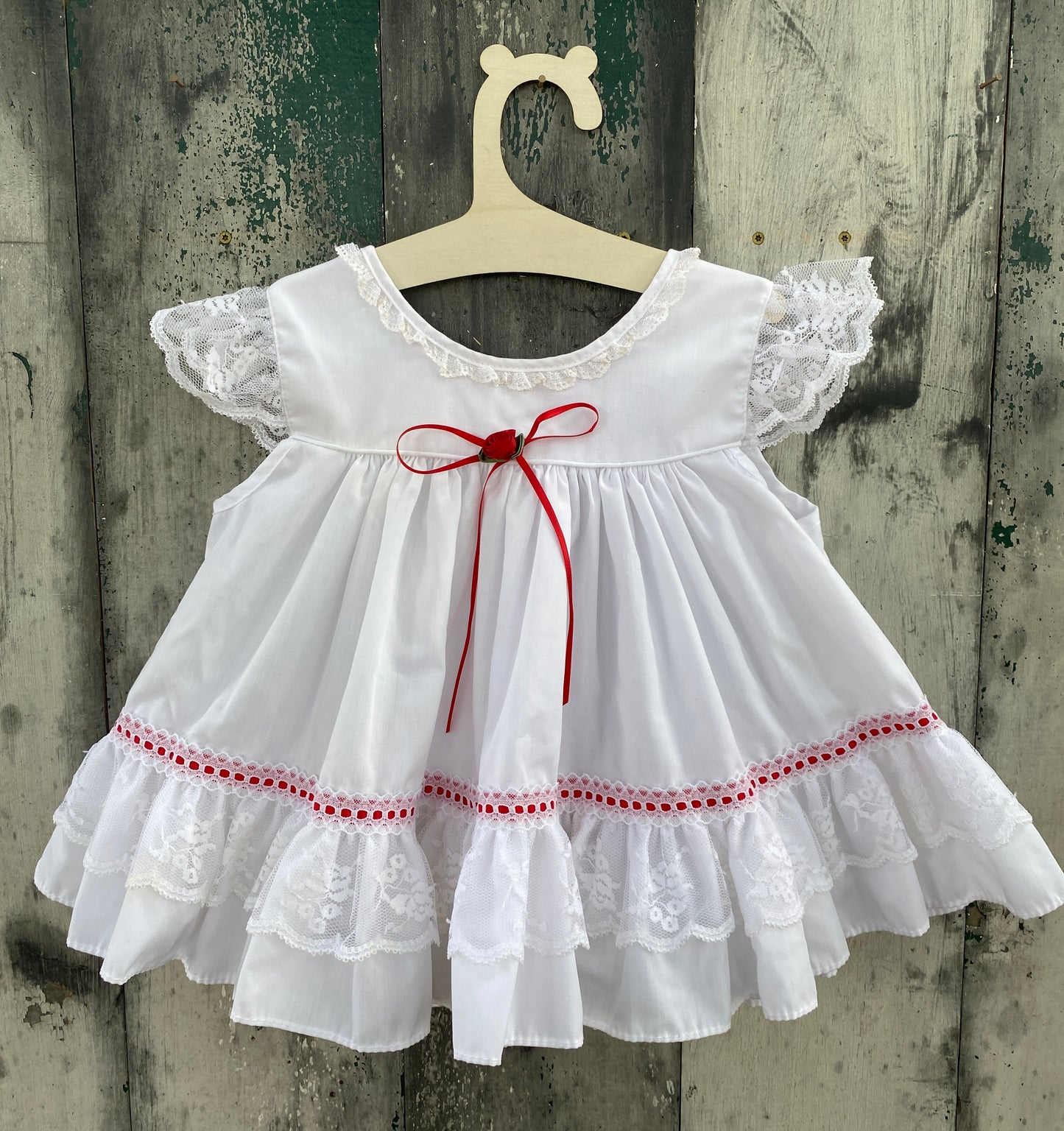 Lacey Dress with Red Flower