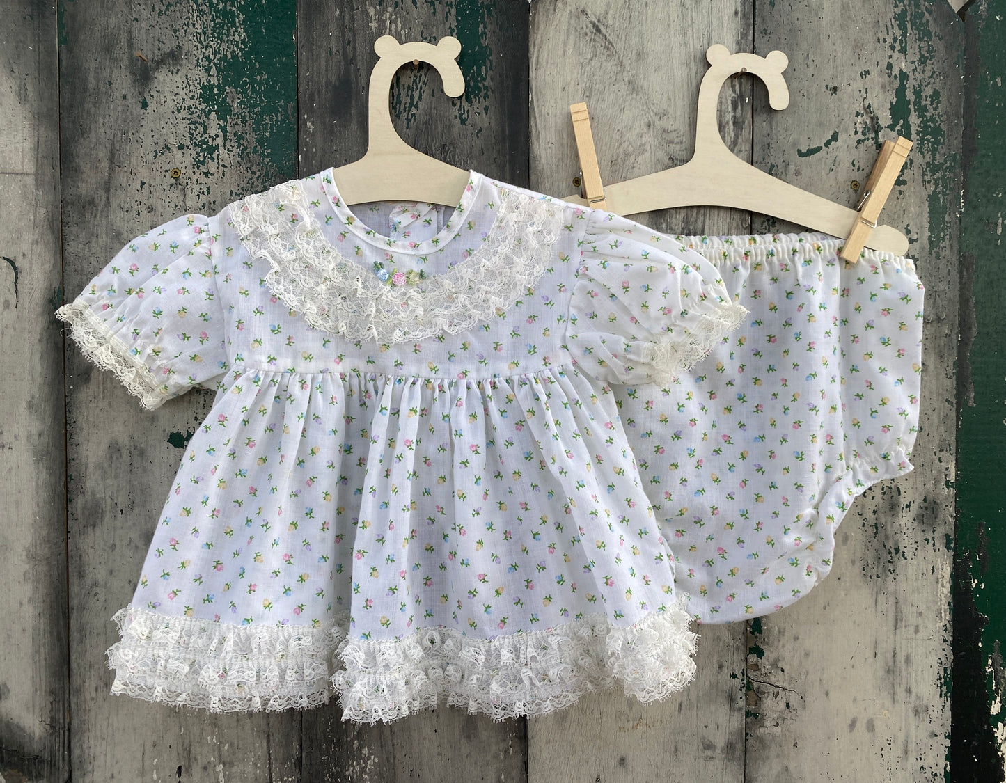 Pastel Floral Dress and Bloomer Set
