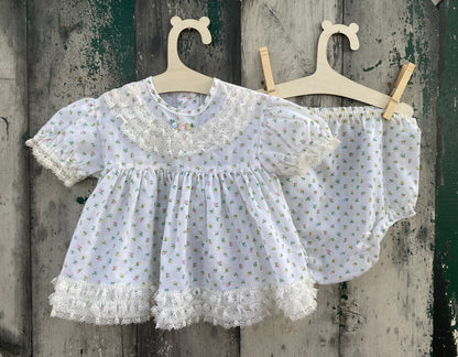 Pastel Floral Dress and Bloomer Set