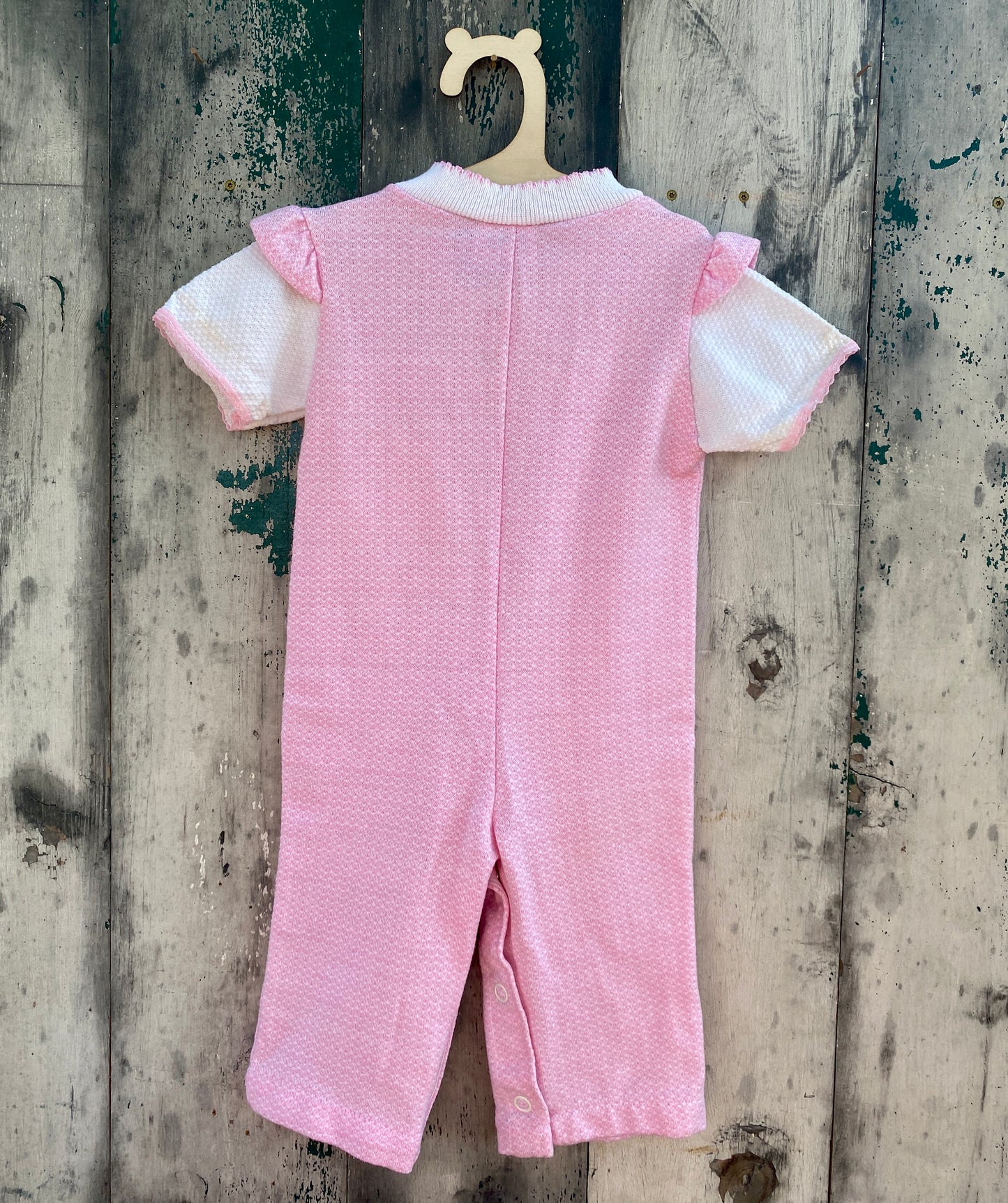 Knit Pink and White Romper