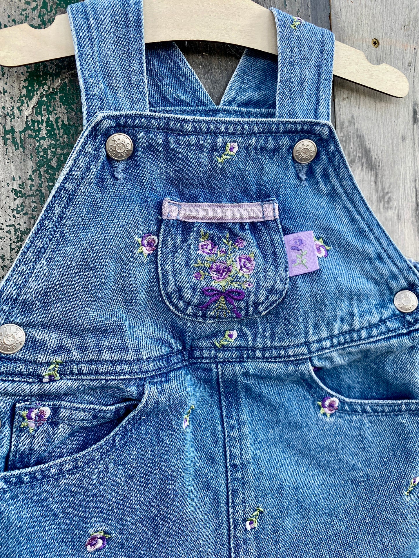 Floral Denim Dress Overalls