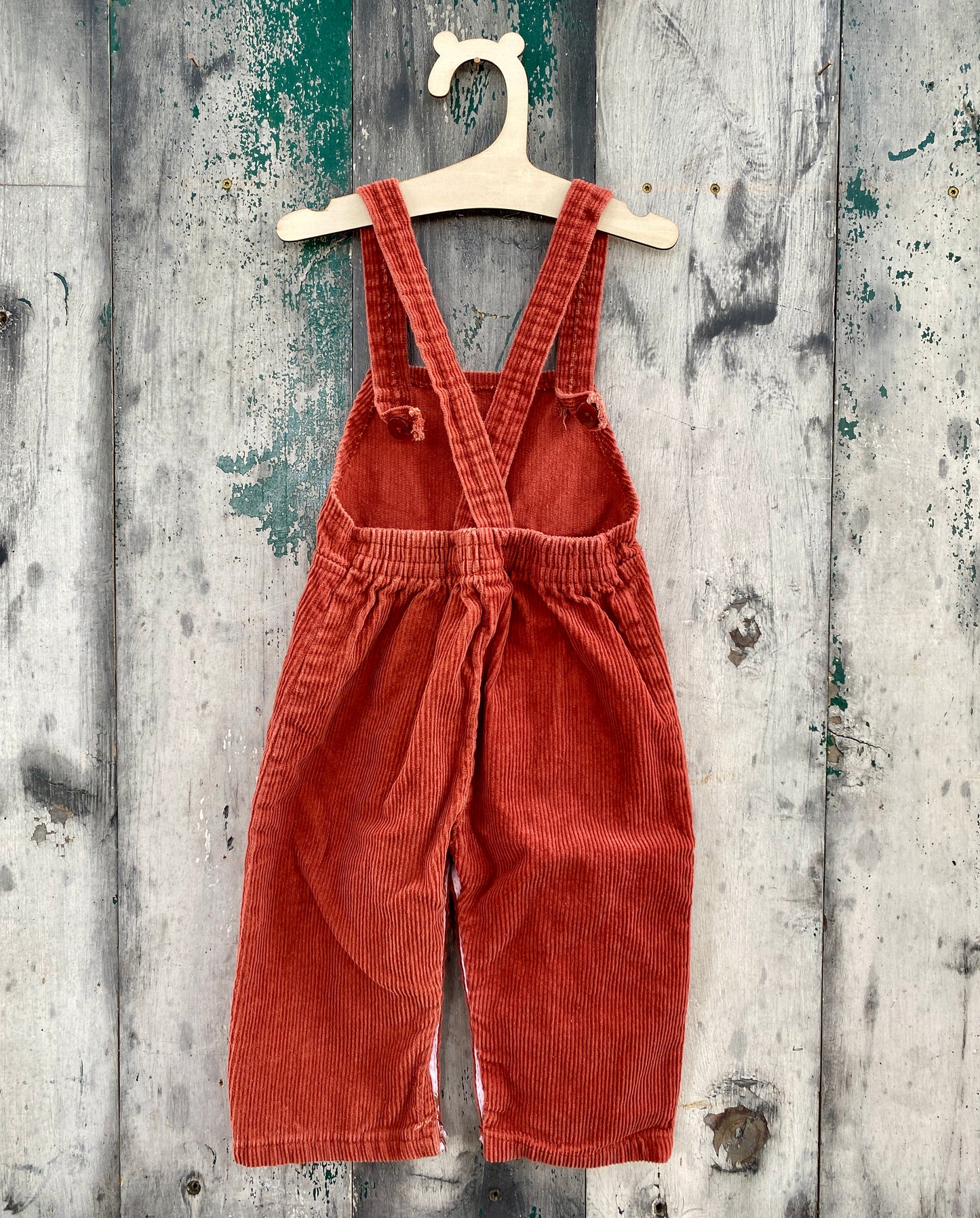 Rust Corduroy Overalls