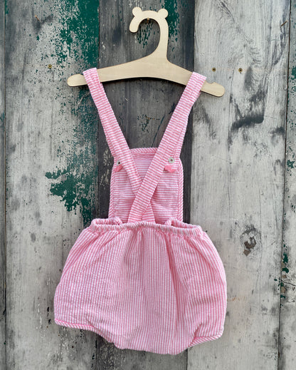 Pinstripe Bubble Romper Overalls