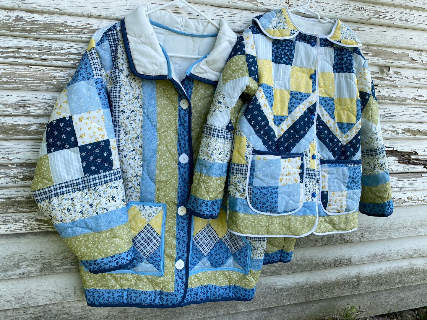Floral Faux Quilt Coat Set