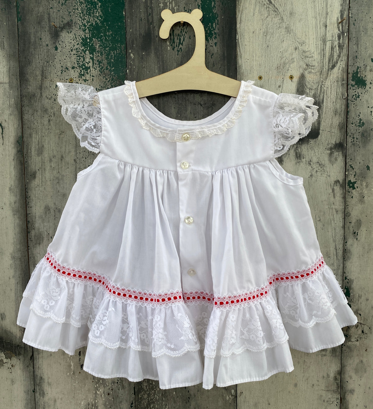 Lacey Dress with Red Flower