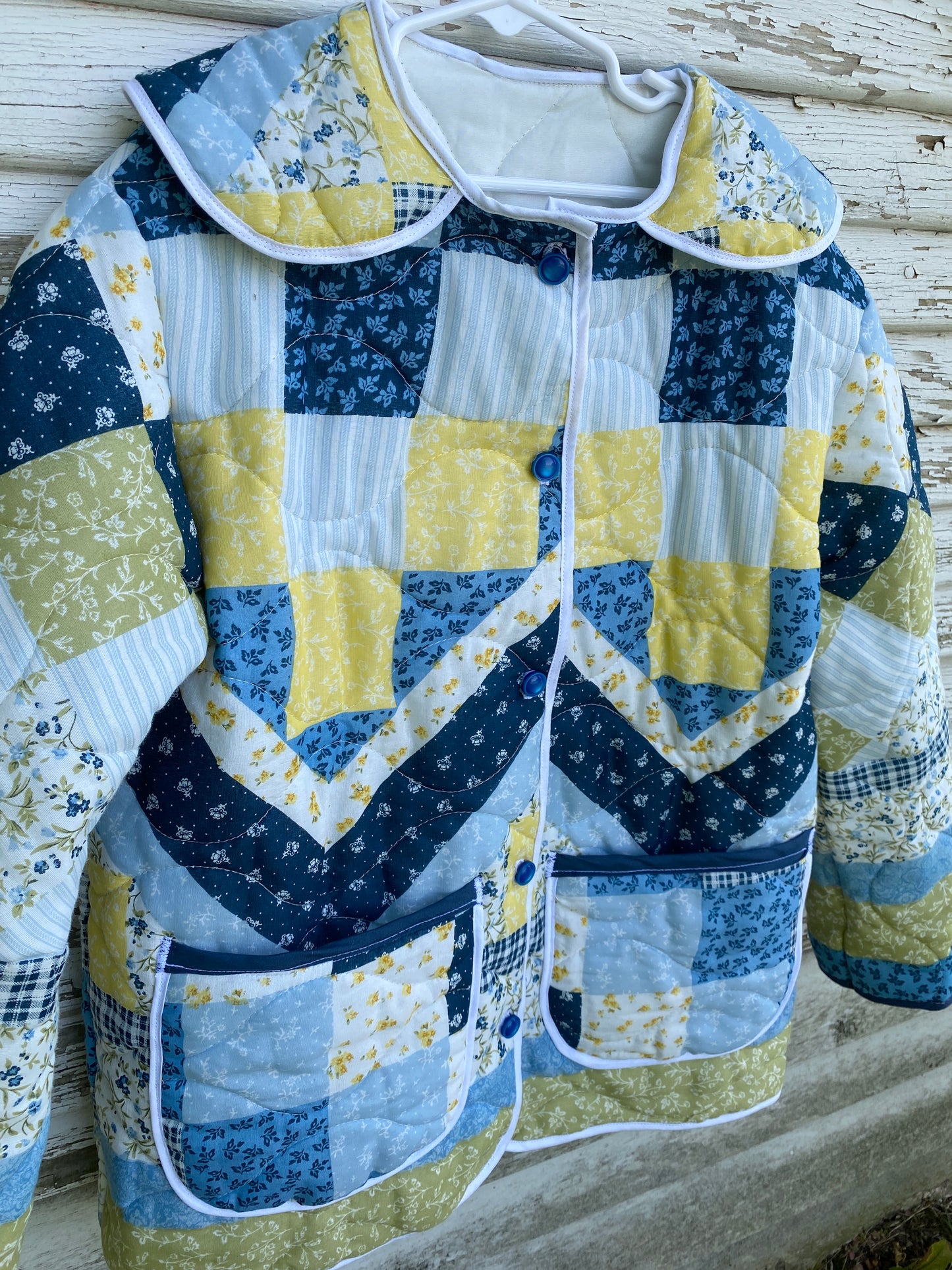 Floral Faux Quilt Coat Set