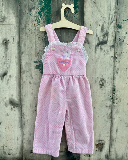 Bunny Polka Dot Overalls