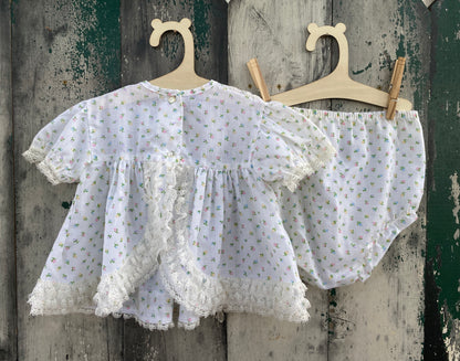 Pastel Floral Dress and Bloomer Set
