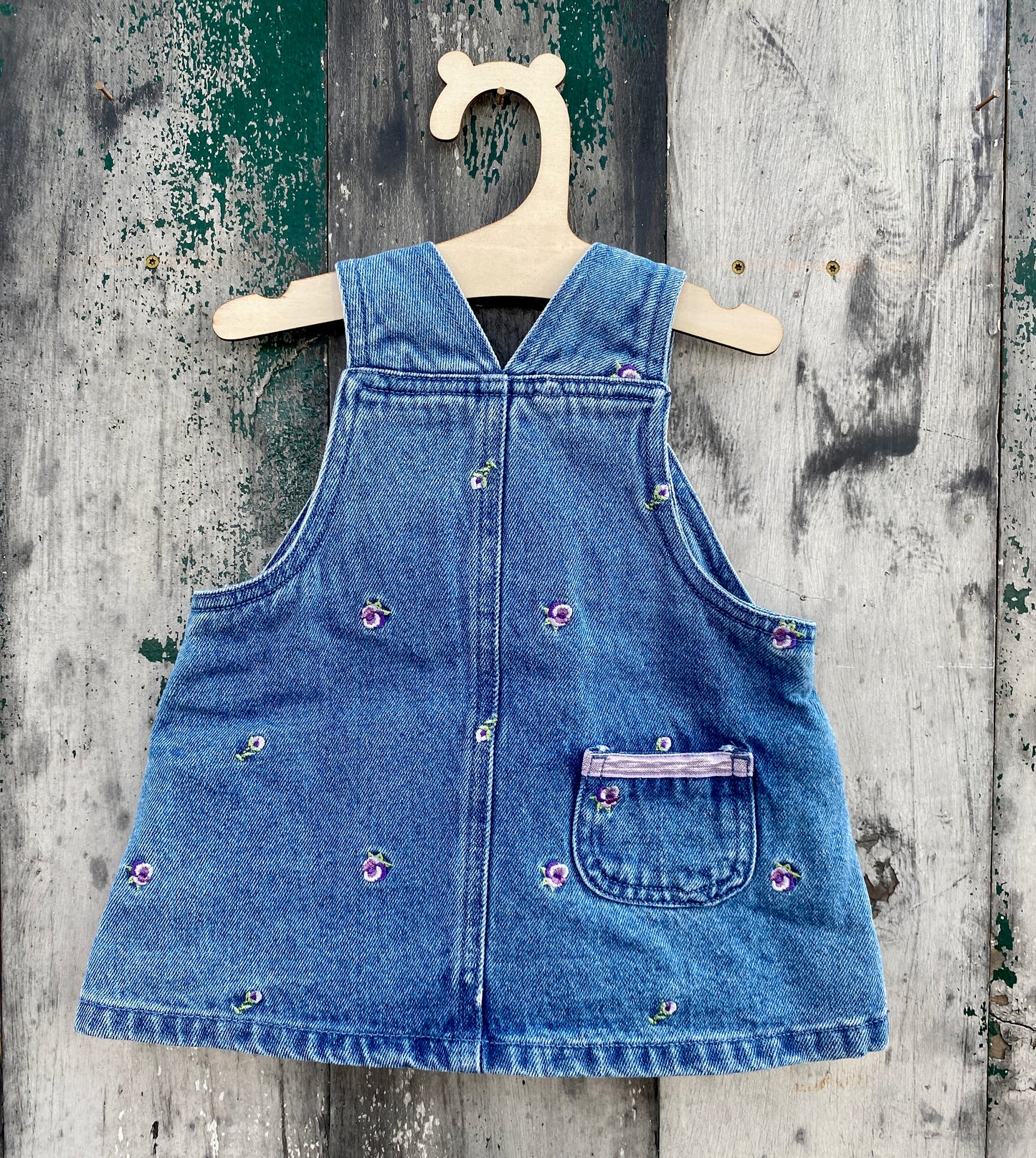 Floral Denim Dress Overalls