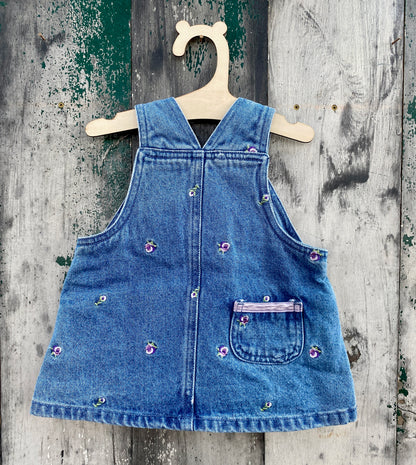 Floral Denim Dress Overalls