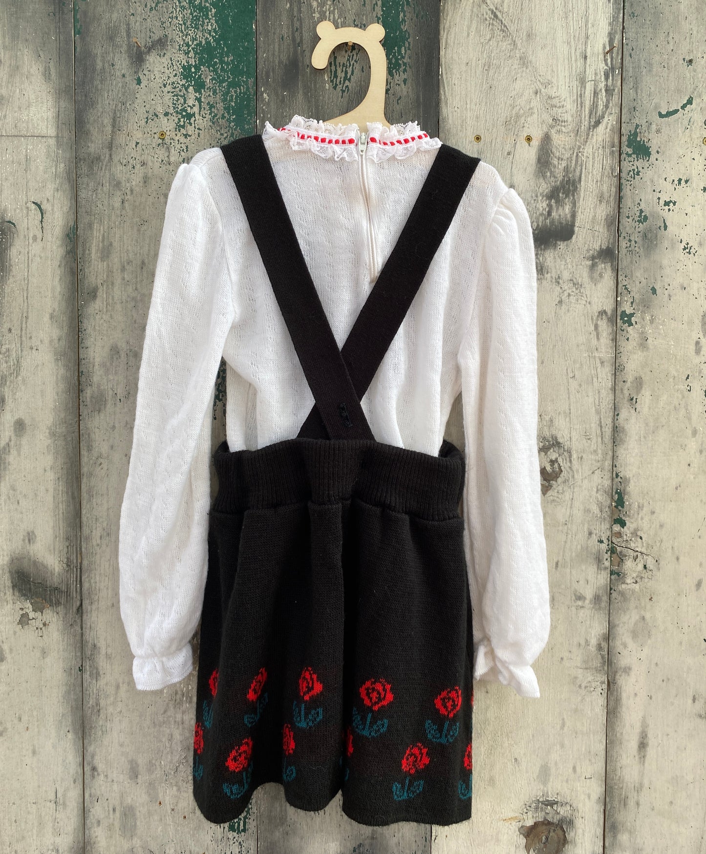 Knitted Shirt and Overall Skirt Set