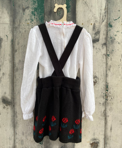 Knitted Shirt and Overall Skirt Set