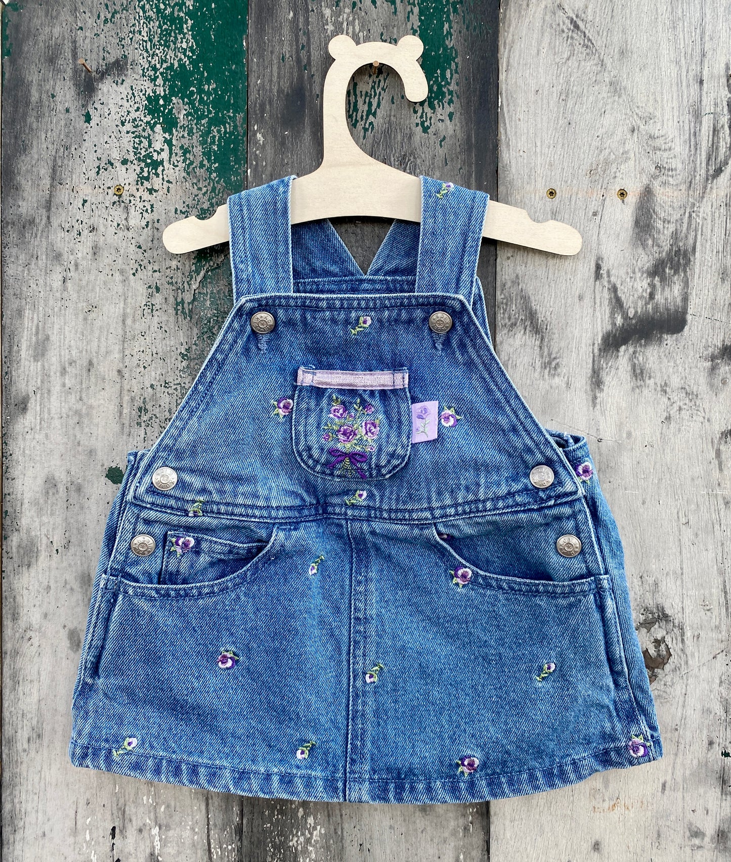 Floral Denim Dress Overalls