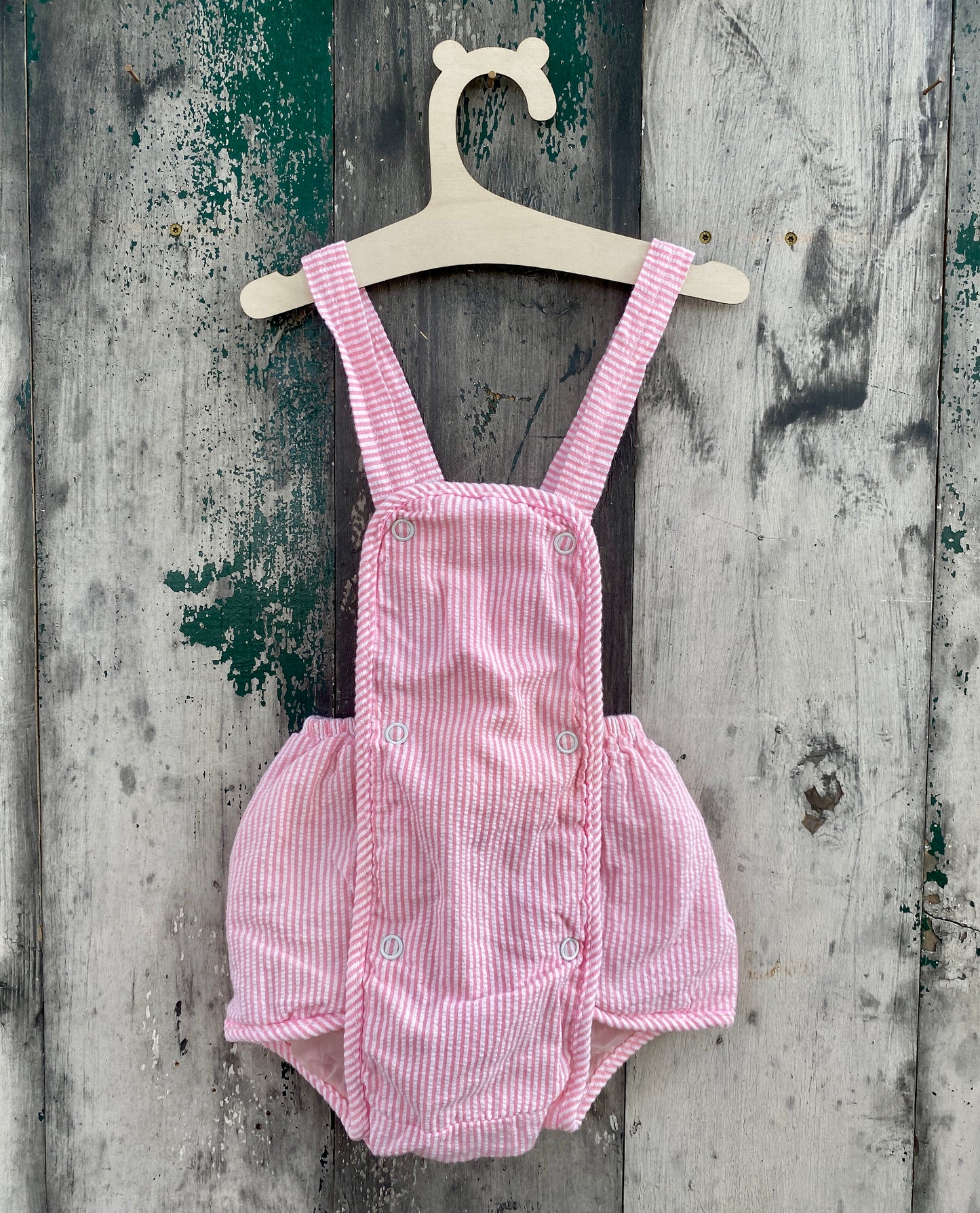 Pinstripe Bubble Romper Overalls
