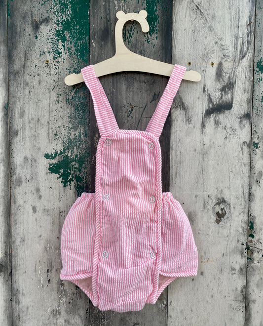 Pinstripe Bubble Romper Overalls