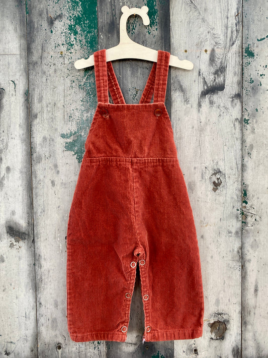 Rust Corduroy Overalls