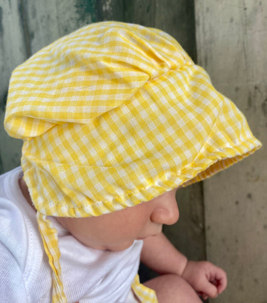 Yellow Gingham Bonnet